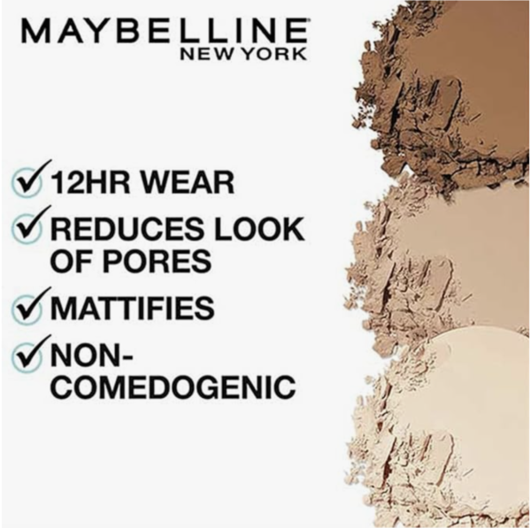 Maybelline New York Fit Me Matte + Poreless Pressed Powder, Lightweight 120 Classic Ivory(8.5gms) - Image 2